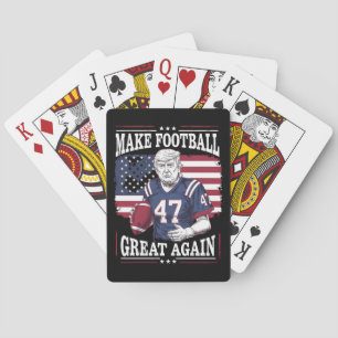 Make Football Great Again Vintage USA Flag Trump Poker Cards