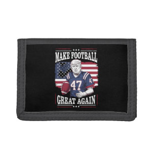 Make Football Great Again Vintage USA Flag Trump Trifold Wallet
