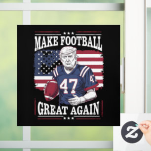 Make Football Great Again Vintage USA Flag Trump Window Cling