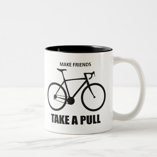 Make Friends Take A Pull Cycling Two-Tone Coffee Mug (Right)