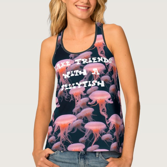 Make Friends With A Jellyfish  Tank Top (Front)