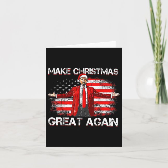 Make Great Again Santa Funny Trump Xmas Pajamas  Card (Front)