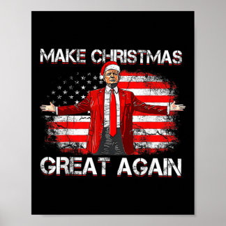 Make Great Again Santa Funny Trump Xmas Pajamas Poster