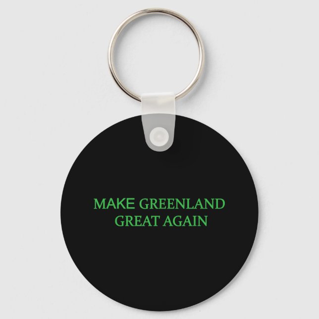 Make Greenland Great Again Green Trump Meme Mens W Keychain (Front)