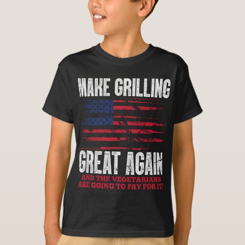 Make Grilling Great Again Funny Trump BBQ Pit Mast T_Shirt