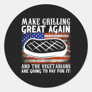 Make Grilling Great Again Usa Trump Bbq Rbecue Smo Classic Round Sticker