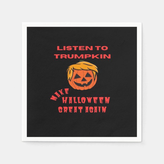 Make Halloween Great Again Classic – Retro Pumpkin Napkins (Front)