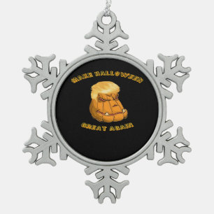 Make Halloween Great Again Classic – Sloth in Cost Snowflake Pewter Christmas Ornament