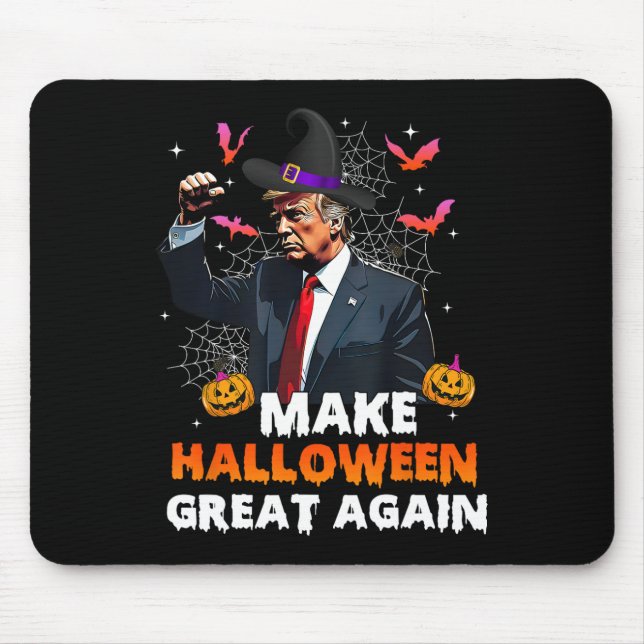 Make Halloween Great Again Funny Trump Spooky Seas Mouse Pad (Front)