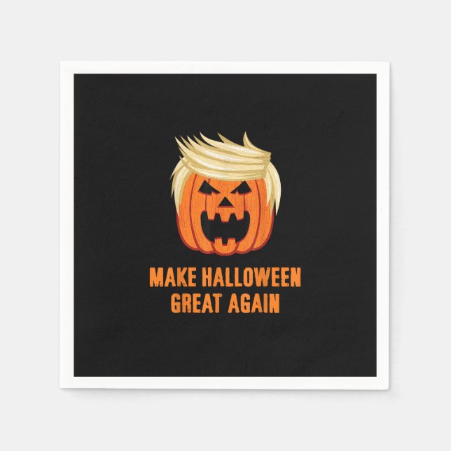 Make Halloween Great Again Funny Trumpkin – Basic  Napkins (Front)