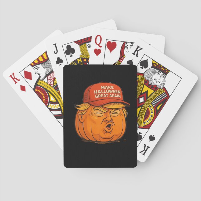 Make Halloween Great Again – Funny Trumpkin Slogan Poker Cards (Back)