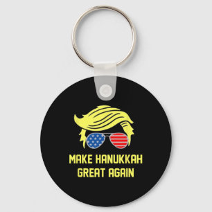 Make Hanukkah Great Again Trump 47 Hanukkah Miracl Keychain