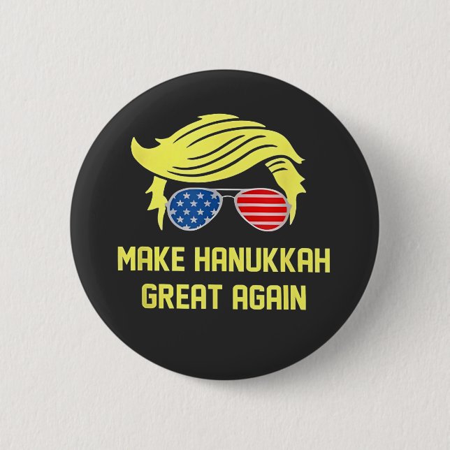 Make Hanukkah Great Again Trump Jewish  Button (Front)