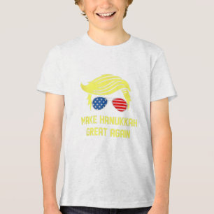 Make Hanukkah Great Again Trump Jewish Tri-Blend Shirt
