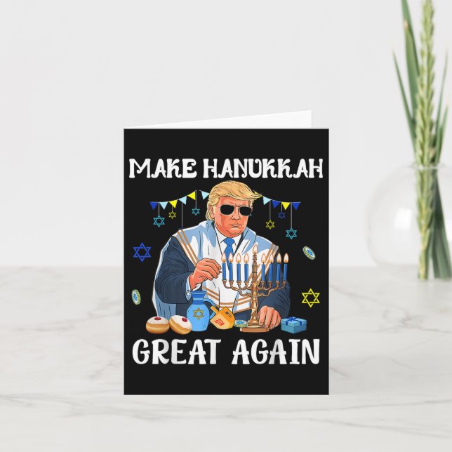 Make Hanukkah Great Again Trump Jewish Ugly Card (Front)