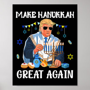 Make Hanukkah Great Again Trump Jewish Ugly Chanuk Poster