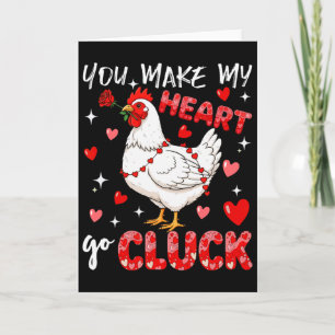 Make Heart Go Valentine's Day Cute Chicken Sound F Card