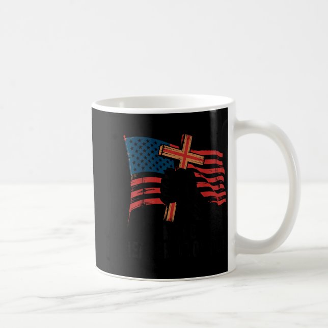 Make Heaven Crowded Christian Patriotic Cross Amer Coffee Mug (Right)