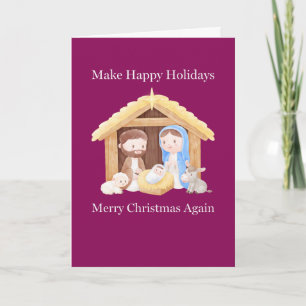 Make Holidays Merry Again Christian Nativity Card