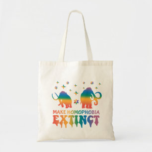 Make Homophobia Extinct – Rainbow Elephant LGBTQ Tote Bag