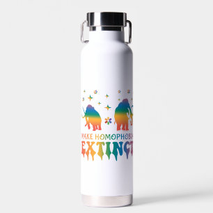 Make Homophobia Extinct – Rainbow Elephant LGBTQ Water Bottle