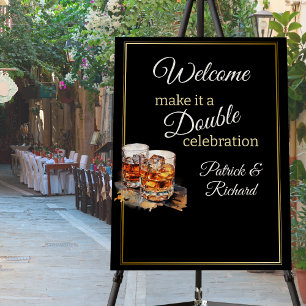 Make it a Double Celebration Black Whiskey Glass Foam Board