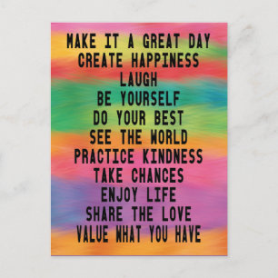 Make It A Great Day Rainbow Inspirational Quote Postcard