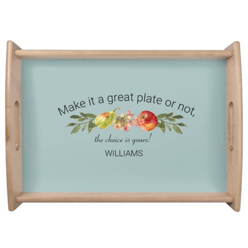 Make it a Great Plate Family Name Foliage Fruit Serving Tray