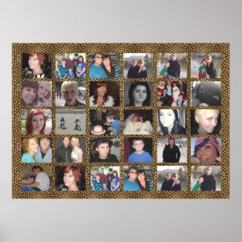 Make It Cheetah 30 Picture Instagram Photo Collage Poster by StarStruckDezigns at Zazzle