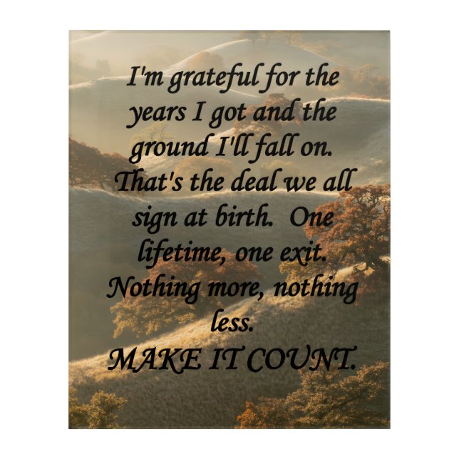 Make It Count Acrylic Print (Front)