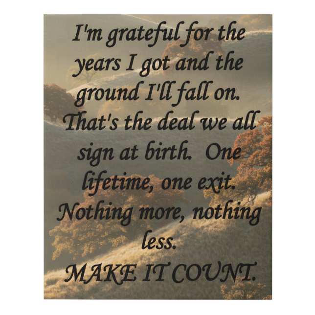 Make It Count Faux Canvas Print (Front)