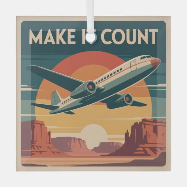 Make It Count Glass Ornament (Front)