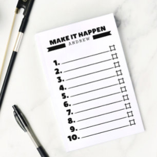 Make It Happen Black & White To Do List Post-it Notes