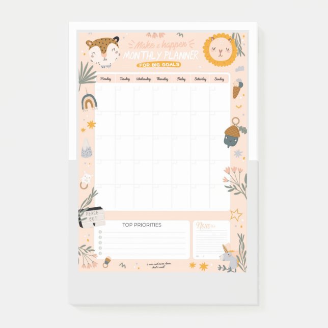 Make it Happen Daily Planner Post-it Notes (Front)