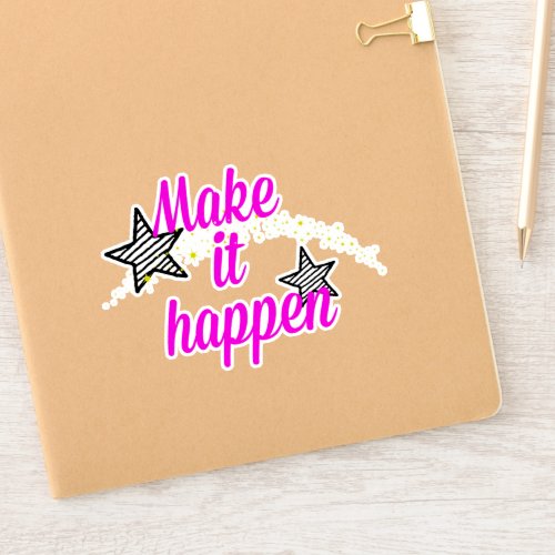 Make It Happen Star and Glitter Sticker
