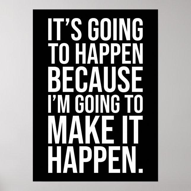 Make It Happen - Success, Gym, Hustle, Grind Poster (Front)