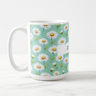 Make it happen - watercolor daisies coffee mug