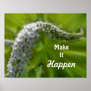 Make It Happen Wildflower Inspirational Quote Poster