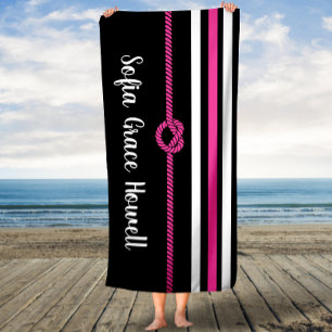 MAKE IT PERSONAL! Black and Pink Custom Bath Towel
