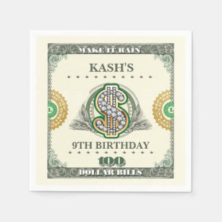 Make It Rain 100 Dollar Bills Birthday Bucks Napkins