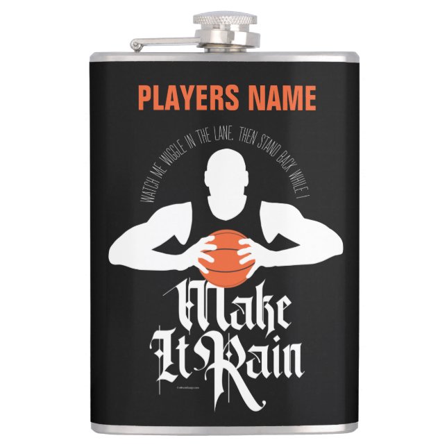 Make It Rain (Basketball) Flask (Front)