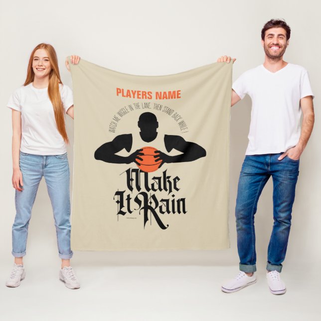Make It Rain (Basketball) Fleece Blanket (In Situ)
