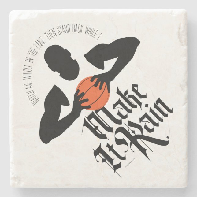 Make It Rain (Basketball) Stone Coaster (Front)
