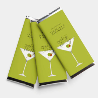 Make It Thirty 30th Birthday Green Martini Party Hershey Bar Favors