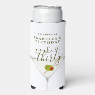 Make It Thirty Martini 30th Birthday Party Seltzer Can Cooler