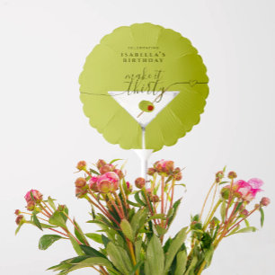 Make It Thirty Martini Green 30th Birthday Balloon