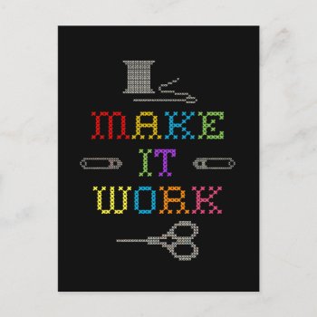 Make It Work Fashion Postcard by pomegranate_gallery at Zazzle