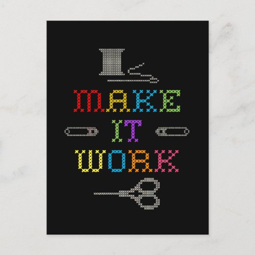 Make It Work Fashion Postcard