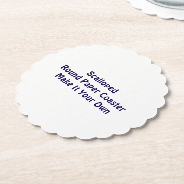 Make It Your Own Scalloped Round Paper Coaster (Angled)