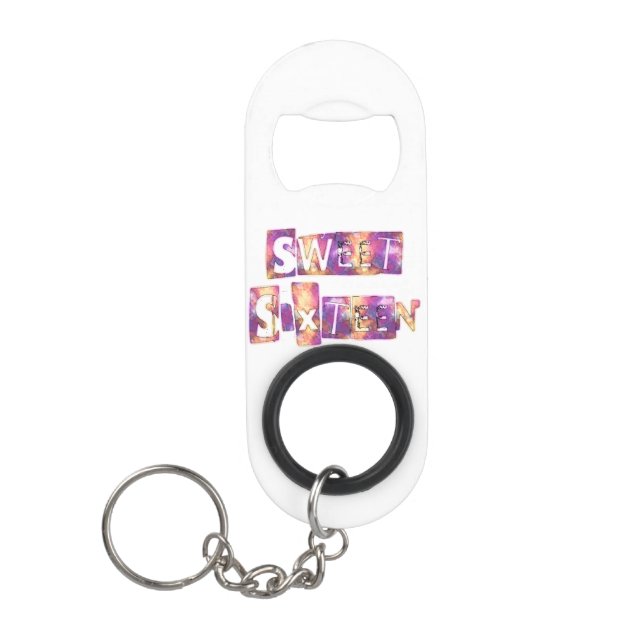 Make it Yours: Personalizing Your Sweet Sixteen Keychain Bottle Opener (Front)